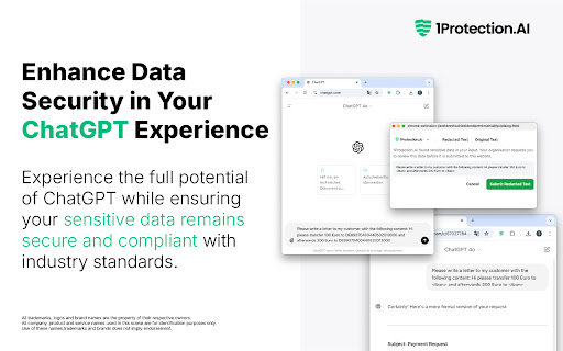 1Protection.AI DLP Browser Extension from Chrome web store to be run with OffiDocs Chromium online 1Protection.AI DLP Browser Extension from Chrome web store to be run with OffiDocs Chromium online