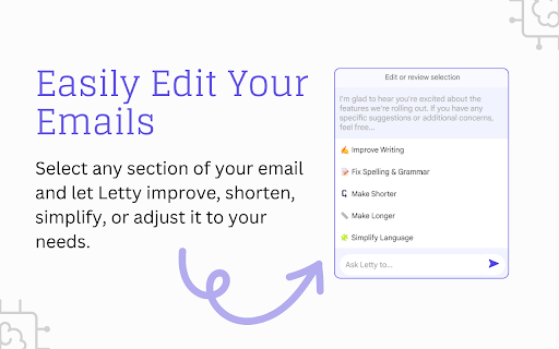 AI Email Writer for Gmail Letty from Chrome web store to be run with OffiDocs Chromium online AI Email Writer for Gmail Letty from Chrome web store to be run with OffiDocs Chromium online
