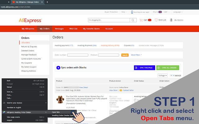 Ali Express Awaiting Delivery Checker from Chrome web store to be run with OffiDocs Chromium online Ali Express Awaiting Delivery Checker from Chrome web store to be run with OffiDocs Chromium online