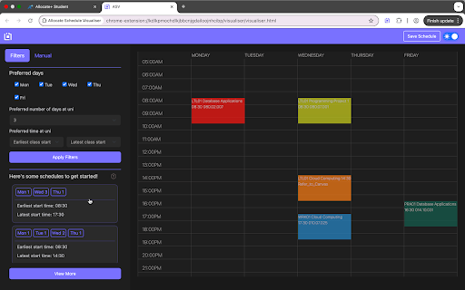 Allocate Schedule Visualiser from Chrome web store to be run with OffiDocs Chromium online Allocate Schedule Visualiser from Chrome web store to be run with OffiDocs Chromium online