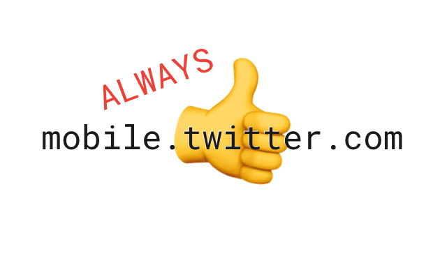 Always Twitter Mobile from Chrome web store to be run with OffiDocs Chromium online Always Twitter Mobile from Chrome web store to be run with OffiDocs Chromium online