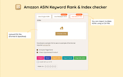 Amazon ASIN Keyword Rank Index Checker from Chrome web store to be run with OffiDocs Chromium online Amazon ASIN Keyword Rank Index Checker from Chrome web store to be run with OffiDocs Chromium online