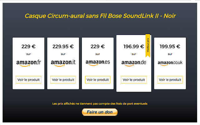 Amazon comparateur from Chrome web store to be run with OffiDocs Chromium online Amazon comparateur from Chrome web store to be run with OffiDocs Chromium online