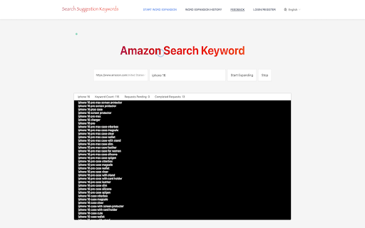 Amazon Search Suggestion Keywords from Chrome web store to be run with OffiDocs Chromium online Amazon Search Suggestion Keywords from Chrome web store to be run with OffiDocs Chromium online