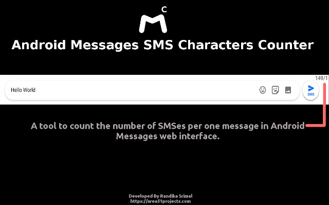 Android Messages SMS Counter from Chrome web store to be run with OffiDocs Chromium online Android Messages SMS Counter from Chrome web store to be run with OffiDocs Chromium online