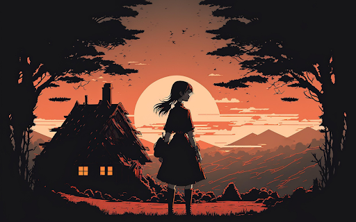 Anime Girl at Sunset Cottage from Chrome web store to be run with OffiDocs Chromium online Anime Girl at Sunset Cottage from Chrome web store to be run with OffiDocs Chromium online