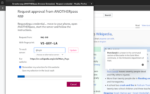 ANOTHERpass Browser Extension from Chrome web store to be run with OffiDocs Chromium online ANOTHERpass Browser Extension from Chrome web store to be run with OffiDocs Chromium online