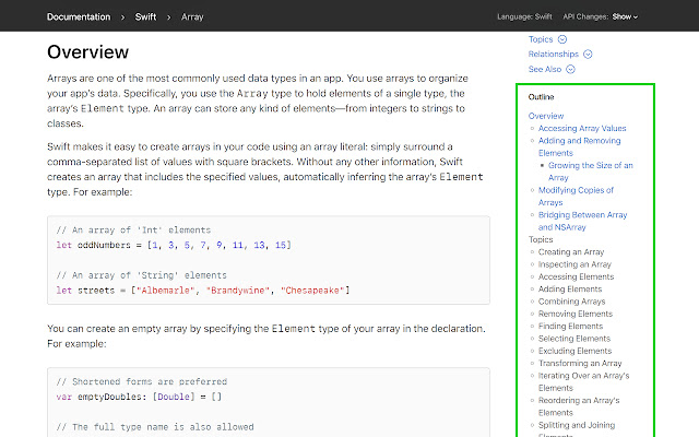 Apple Documentation Outline Helper from Chrome web store to be run with OffiDocs Chromium online Apple Documentation Outline Helper from Chrome web store to be run with OffiDocs Chromium online