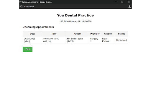 Appointment Printer from Chrome web store to be run with OffiDocs Chromium online Appointment Printer from Chrome web store to be run with OffiDocs Chromium online