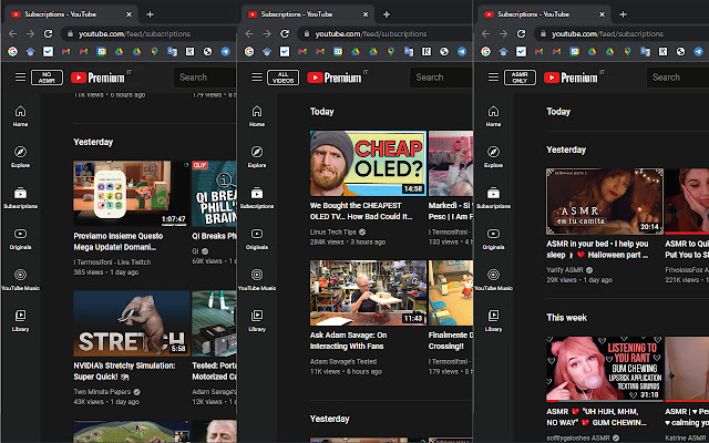 ASMR filter for Youtube from Chrome web store to be run with OffiDocs Chromium online ASMR filter for Youtube from Chrome web store to be run with OffiDocs Chromium online