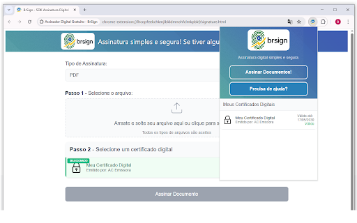 Assinador Digital Gratuito BrSign from Chrome web store to be run with OffiDocs Chromium online Assinador Digital Gratuito BrSign from Chrome web store to be run with OffiDocs Chromium online