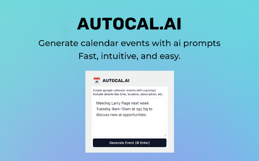 AutoCal.ai from Chrome web store to be run with OffiDocs Chromium online AutoCal.ai from Chrome web store to be run with OffiDocs Chromium online