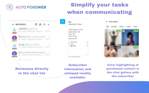 AutoFollower.io Toolkit for OnlyFans creators from Chrome web store to be run with OffiDocs Chromium online AutoFollower.io Toolkit for OnlyFans creators from Chrome web store to be run with OffiDocs Chromium online