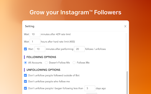 Automation Bot for Instagram from Chrome web store to be run with OffiDocs Chromium online Automation Bot for Instagram from Chrome web store to be run with OffiDocs Chromium online