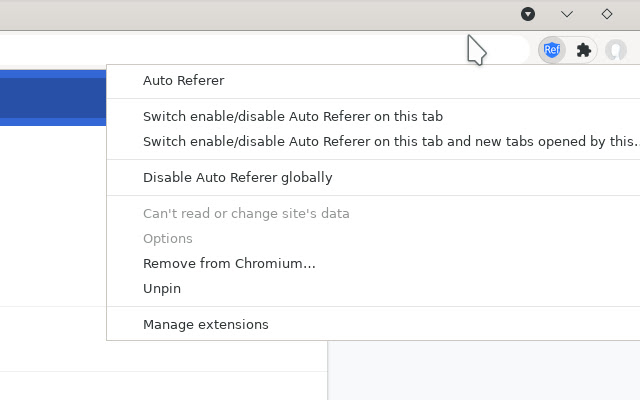 Auto Referer from Chrome web store to be run with OffiDocs Chromium online Auto Referer from Chrome web store to be run with OffiDocs Chromium online