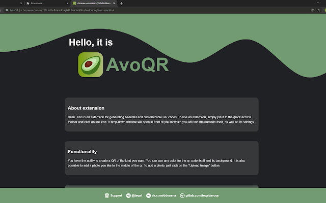 AvoQR from Chrome web store to be run with OffiDocs Chromium online AvoQR from Chrome web store to be run with OffiDocs Chromium online