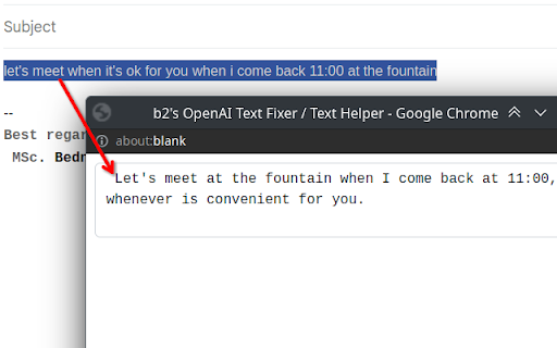 b2s OpenAI Text Fixer / Text Helper from Chrome web store to be run with OffiDocs Chromium online b2s OpenAI Text Fixer / Text Helper from Chrome web store to be run with OffiDocs Chromium online