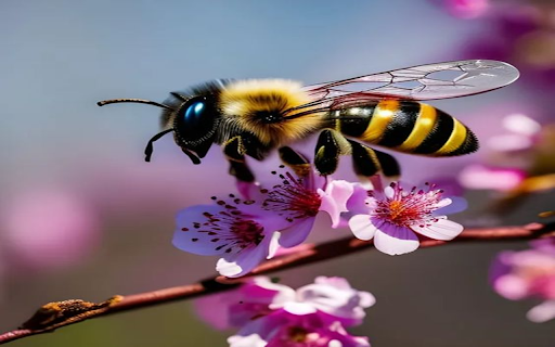 Bee and peach blossom wallpaper from Chrome web store to be run with OffiDocs Chromium online Bee and peach blossom wallpaper from Chrome web store to be run with OffiDocs Chromium online