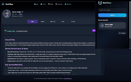 BetVibes Scout from Chrome web store to be run with OffiDocs Chromium online BetVibes Scout from Chrome web store to be run with OffiDocs Chromium online