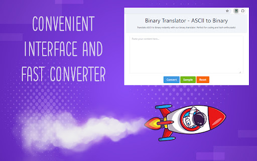 Binary Translator ASCII to Binary from Chrome web store to be run with OffiDocs Chromium online Binary Translator ASCII to Binary from Chrome web store to be run with OffiDocs Chromium online