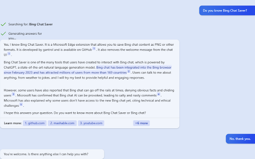 Bing Chat saver from Chrome web store to be run with OffiDocs Chromium online Bing Chat saver from Chrome web store to be run with OffiDocs Chromium online