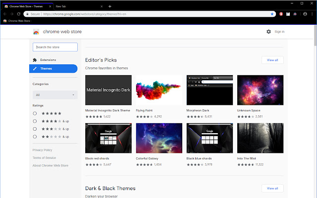 Black theme with blue highlighted active tab from Chrome web store to be run with OffiDocs Chromium online Black theme with blue highlighted active tab from Chrome web store to be run with OffiDocs Chromium online