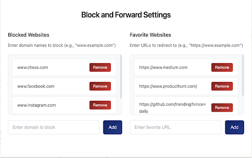 Block and Forward from Chrome web store to be run with OffiDocs Chromium online Block and Forward from Chrome web store to be run with OffiDocs Chromium online