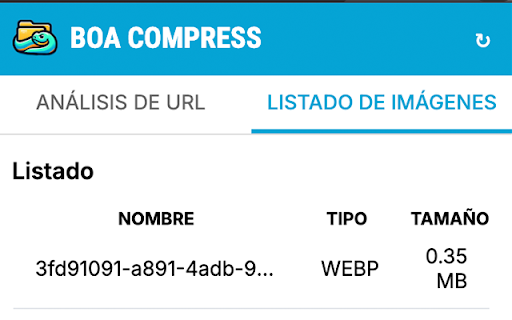 Boa Compress – Analizador de imágenes from Chrome web store to be run with OffiDocs Chromium online Boa Compress – Analizador de imágenes from Chrome web store to be run with OffiDocs Chromium online