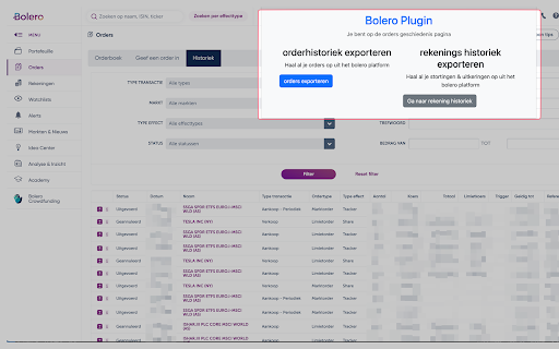 Bolero Historiek Export from Chrome web store to be run with OffiDocs Chromium online Bolero Historiek Export from Chrome web store to be run with OffiDocs Chromium online