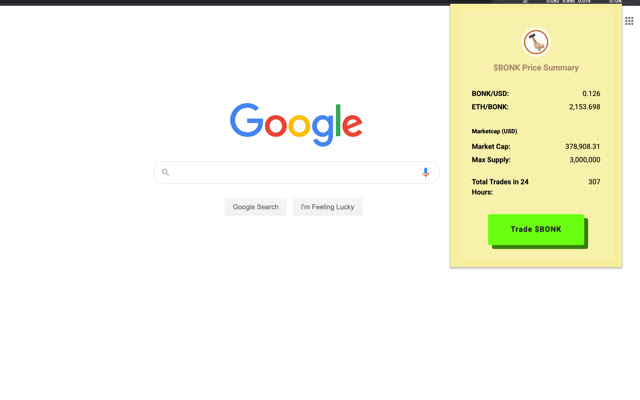 BONK price ticker from Chrome web store to be run with OffiDocs Chromium online BONK price ticker from Chrome web store to be run with OffiDocs Chromium online