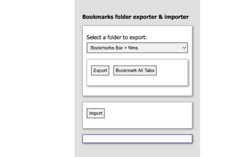 Bookmarks folder exporter importer from Chrome web store to be run with OffiDocs Chromium online Bookmarks folder exporter importer from Chrome web store to be run with OffiDocs Chromium online