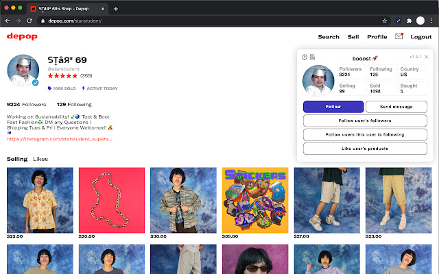Booost for Depop from Chrome web store to be run with OffiDocs Chromium online Booost for Depop from Chrome web store to be run with OffiDocs Chromium online