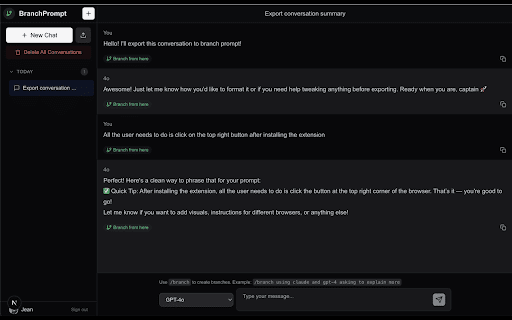 BranchPrompt Import from Chrome web store to be run with OffiDocs Chromium online BranchPrompt Import from Chrome web store to be run with OffiDocs Chromium online