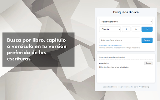 Búsqueda Bíblica from Chrome web store to be run with OffiDocs Chromium online Búsqueda Bíblica from Chrome web store to be run with OffiDocs Chromium online