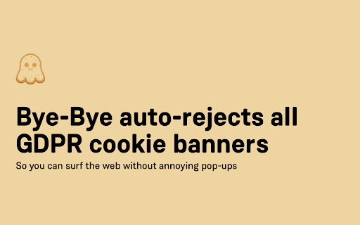 Bye Bye Cookie Banners — Cookie Consent Automator from Chrome web store to be run with OffiDocs Chromium online Bye Bye Cookie Banners — Cookie Consent Automator from Chrome web store to be run with OffiDocs Chromium online