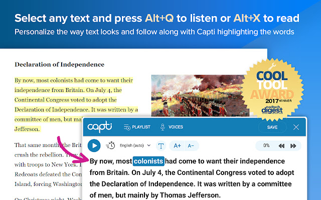 Capti Voice from Chrome web store to be run with OffiDocs Chromium online Capti Voice from Chrome web store to be run with OffiDocs Chromium online