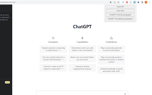 ChatGPT Content Extractor from Chrome web store to be run with OffiDocs Chromium online ChatGPT Content Extractor from Chrome web store to be run with OffiDocs Chromium online