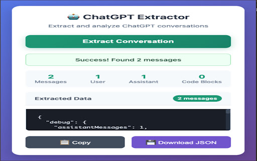 ChatGPT Conversation Extractor from Chrome web store to be run with OffiDocs Chromium online ChatGPT Conversation Extractor from Chrome web store to be run with OffiDocs Chromium online