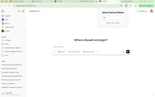 ChatGPT Default Model from Chrome web store to be run with OffiDocs Chromium online ChatGPT Default Model from Chrome web store to be run with OffiDocs Chromium online