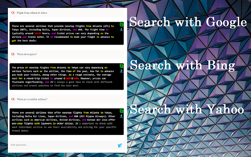ChatGPT + Google, Bing, Yahoo from Chrome web store to be run with OffiDocs Chromium online ChatGPT + Google, Bing, Yahoo from Chrome web store to be run with OffiDocs Chromium online