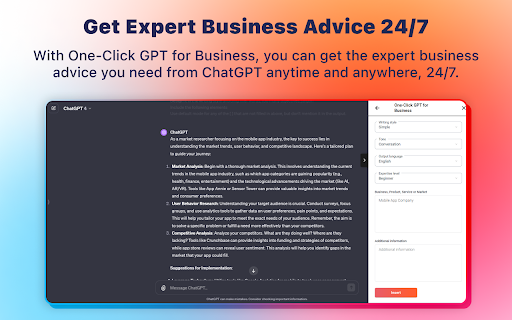 ChatGPT Prompt Generator for Business from Chrome web store to be run with OffiDocs Chromium online ChatGPT Prompt Generator for Business from Chrome web store to be run with OffiDocs Chromium online