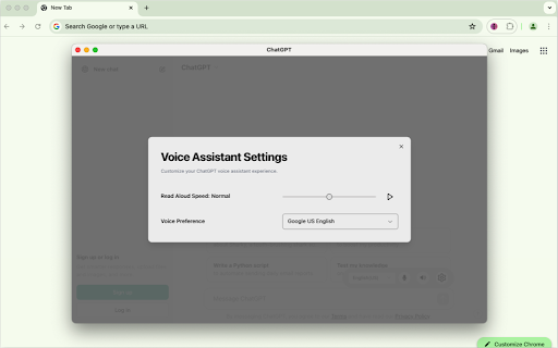 ChatGPT Voice Assistant from Chrome web store to be run with OffiDocs Chromium online ChatGPT Voice Assistant from Chrome web store to be run with OffiDocs Chromium online