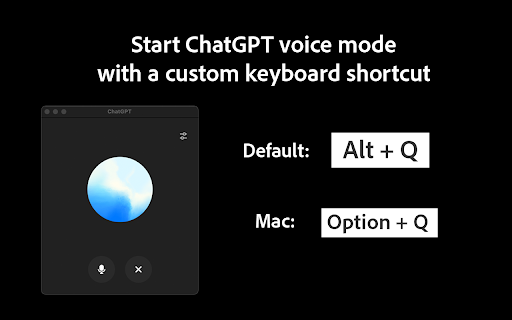 ChatGPT Voice Shortcut from Chrome web store to be run with OffiDocs Chromium online ChatGPT Voice Shortcut from Chrome web store to be run with OffiDocs Chromium online