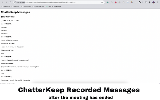 ChatterKeep from Chrome web store to be run with OffiDocs Chromium online ChatterKeep from Chrome web store to be run with OffiDocs Chromium online