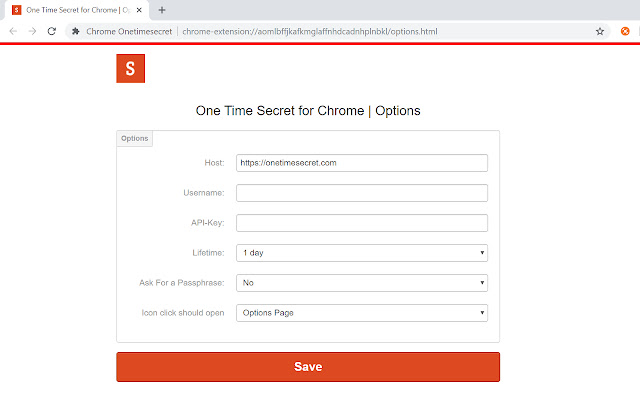 Chrome Onetimesecret from Chrome web store to be run with OffiDocs Chromium online Chrome Onetimesecret from Chrome web store to be run with OffiDocs Chromium online