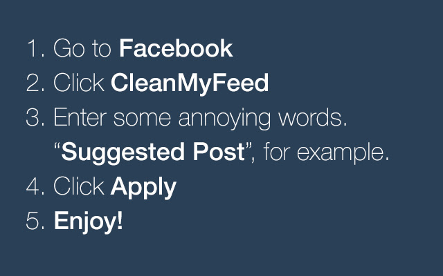 Clean My Feed from Chrome web store to be run with OffiDocs Chromium online Clean My Feed from Chrome web store to be run with OffiDocs Chromium online