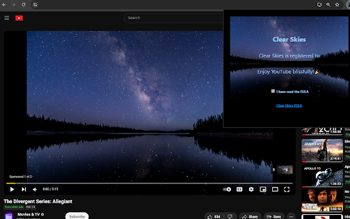 Clear Skies YouTube from Chrome web store to be run with OffiDocs Chromium online Clear Skies YouTube from Chrome web store to be run with OffiDocs Chromium online