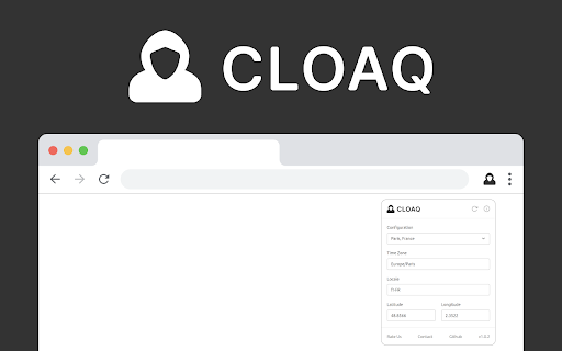 Cloaq Location Guard Locale Switcher from Chrome web store to be run with OffiDocs Chromium online Cloaq Location Guard Locale Switcher from Chrome web store to be run with OffiDocs Chromium online