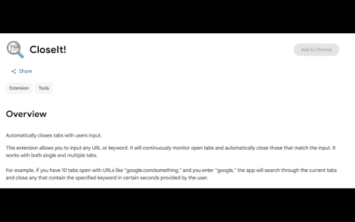 CloseIt! from Chrome web store to be run with OffiDocs Chromium online CloseIt! from Chrome web store to be run with OffiDocs Chromium online