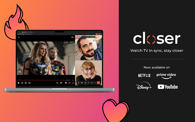 Closer Watch Together from Chrome web store to be run with OffiDocs Chromium online Closer Watch Together from Chrome web store to be run with OffiDocs Chromium online
